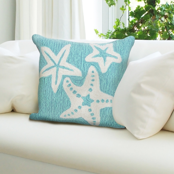 Aqua Sea Gems Outdoor Throw Pillow