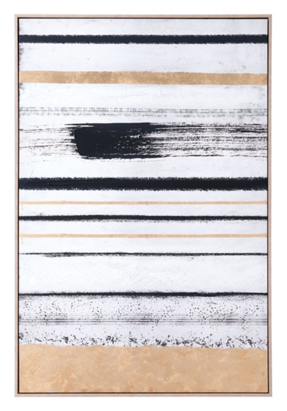 Black and Gold Striped Canvas Art Print Kirklands Home