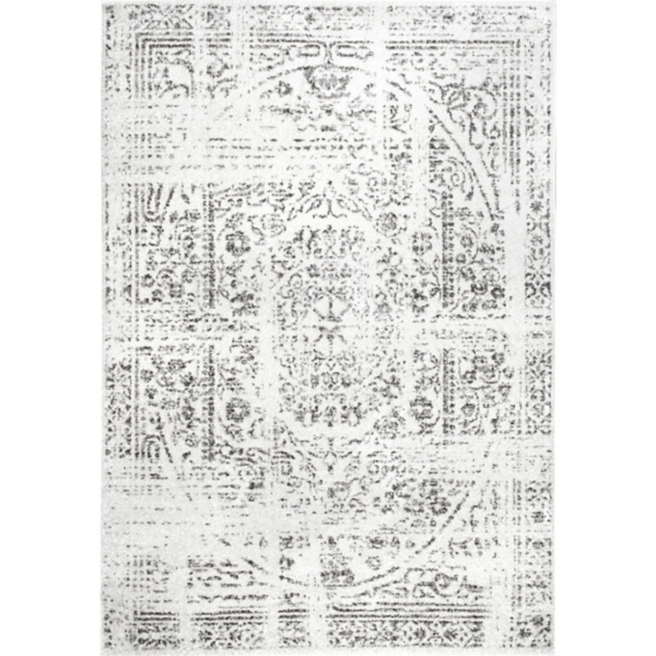 Gray Vintage Distressed Area Rug, 8x12