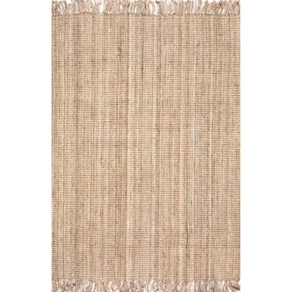 Hand Woven Looped Natural Jute Area Rug
