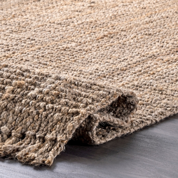 Hand Woven Looped Natural Jute Area Rug