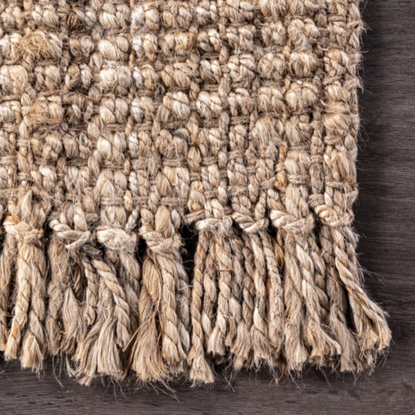 Hand Woven Looped Natural Jute Area Rug