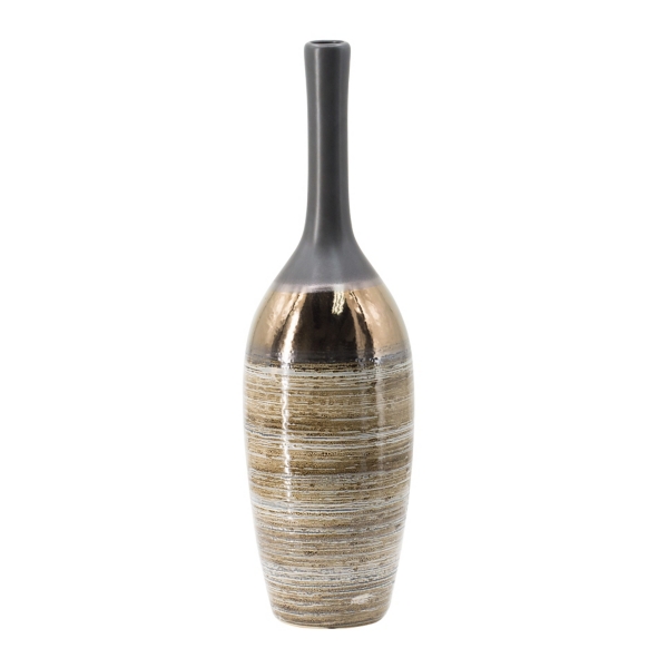 Metallic Bronze Bottle Neck Vase, 19 in. | Kirklands Home