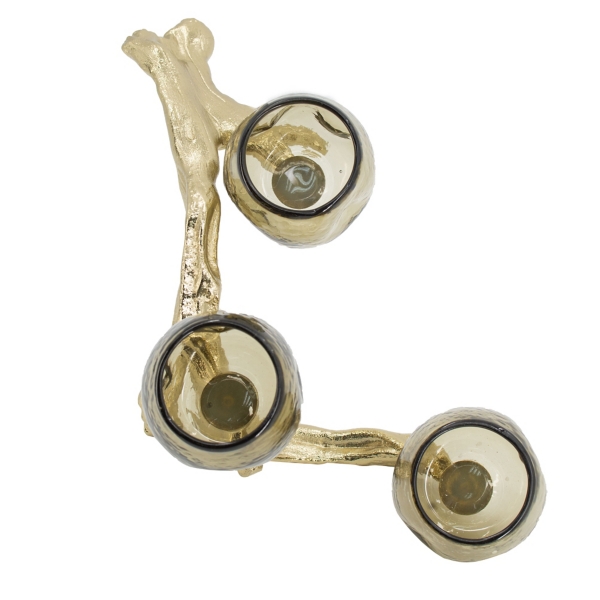 Gold Metal Driftwood Votive Candle Holder