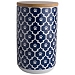 Blue Lattice and Paw Print Ceramic Canister