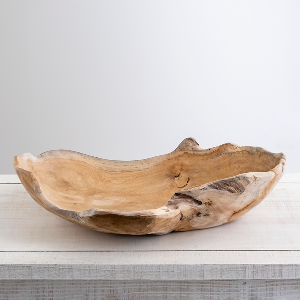 Organic Teak Wood Decorative Bowl, 14 in. Kirklands Home
