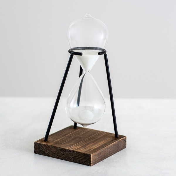 Hourglass on Thin Metal and Wooden Stand 9 in. Kirklands Home