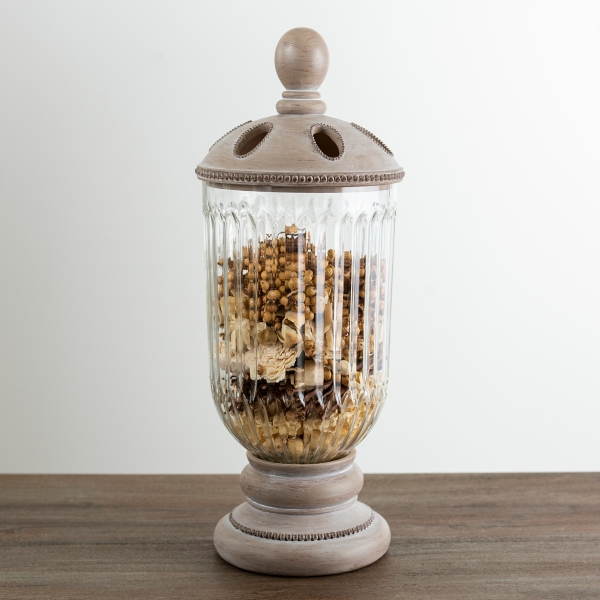Gray Washed Beaded Potpourri Jar Kirklands Home