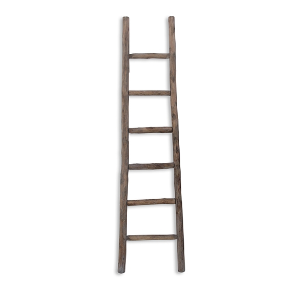 Gray Natural Wooden Ladder