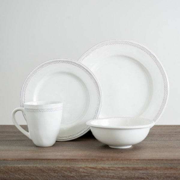 White Rustic Rope 16pc. Dinnerware Set Kirklands Home