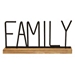 Black Metal and Wood Family Tabletop Sign