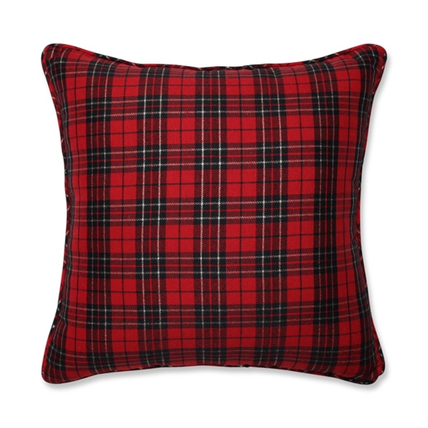 Red and Black Holiday Plaid Pillow 16 in. Kirklands Home