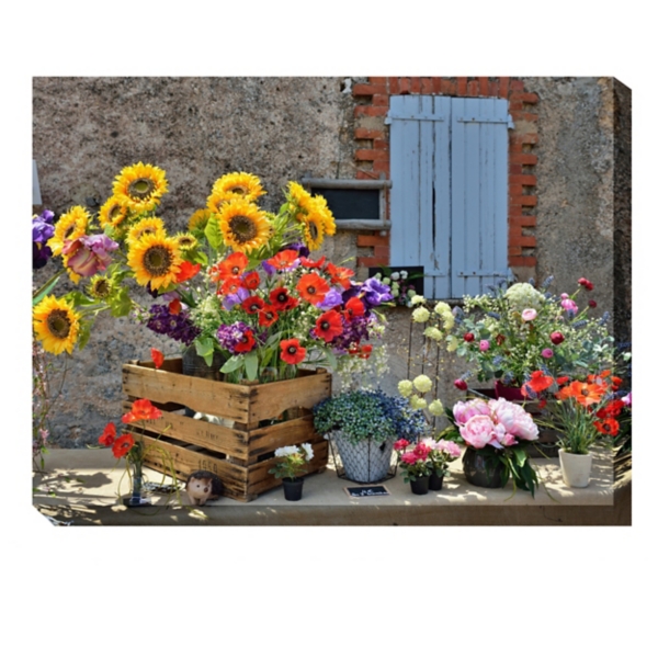 Country Market Floral Outdoor Canvas Art Print