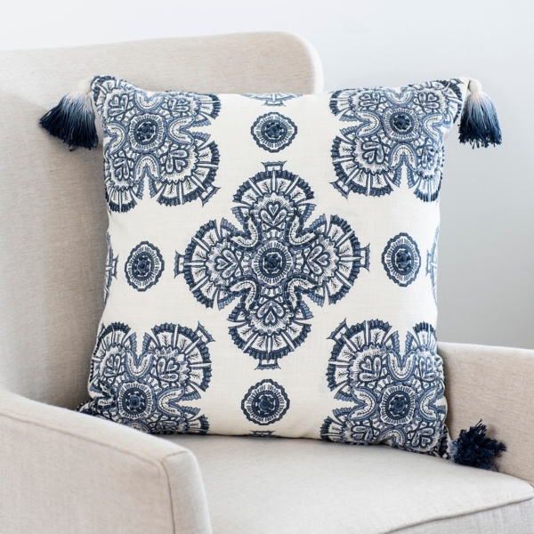 Navy Coastal Medallion Pillow Kirklands Home