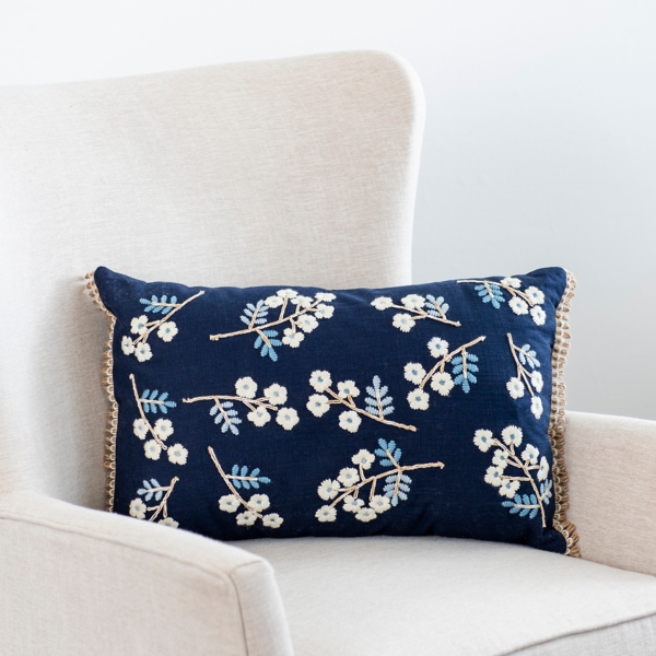 Navy floral hot sale pillow