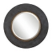 Gray and Antique Gold Round Wood Wall Mirror