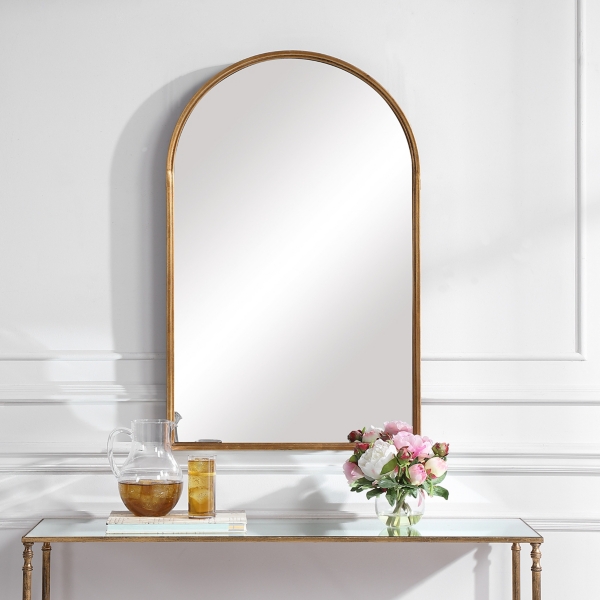 Gold Leaf Thin Arch Frame Mirror Kirklands Home