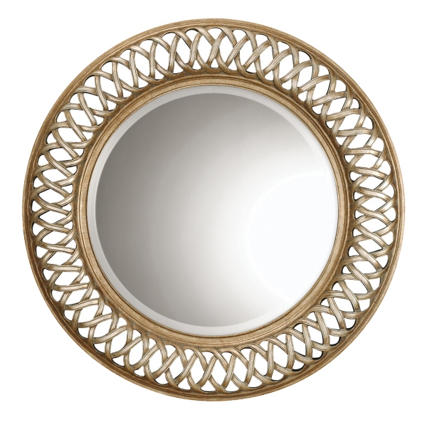 Gold And Silver Rattan Frame Round Wall Mirror Kirklands