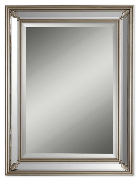 Anne Antique Silver Rectangle Wall Mirror, 43x55