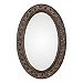 Aged Bronze Embossed Leaf Design Wall Mirror