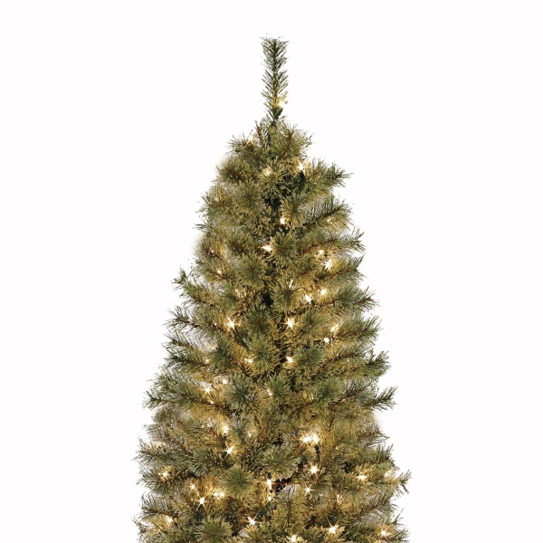7 ft. Pre-Lit Pine Christmas Tree in Bronze Urn