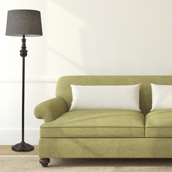 Black Herringbone Floor Lamp