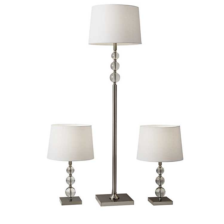 Steel Mason 3 Pc Table And Floor Lamp, Floor Lamp And Table Set