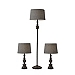 Black Lucas 3-pc. Table and Floor Lamp Set