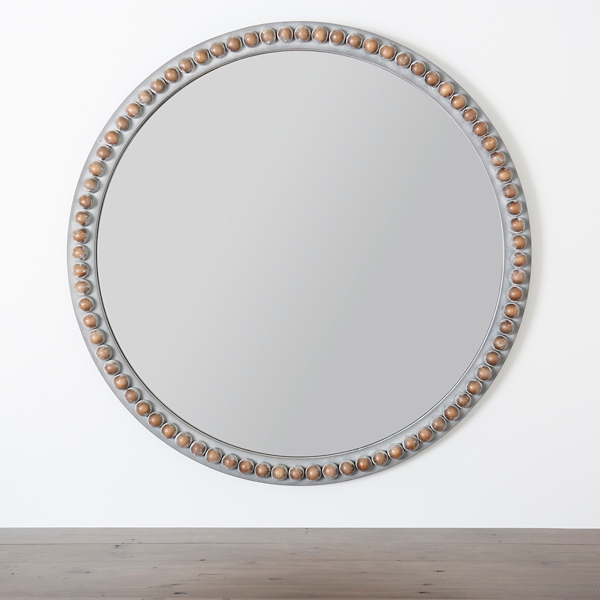 Gray Beaded Round Wall Mirror Kirklands Home