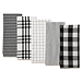 Black & White Woven Patterns 5-pc. Dish Towel Set