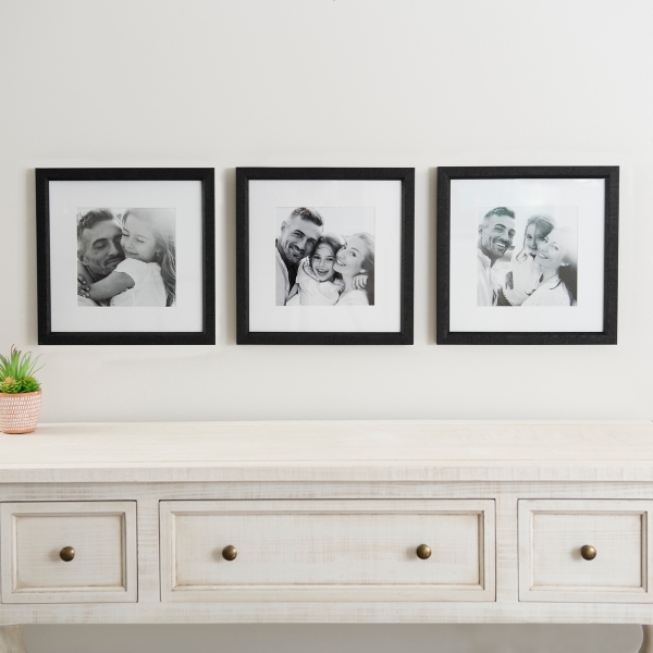 Black Matted 3-pc. Gallery Wall Frame Set, 8x8