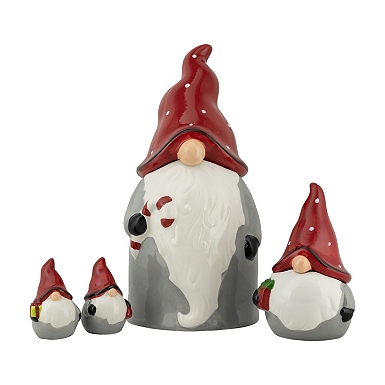Gnome in Striped Hat Christmas Pillow