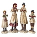 Antique Frosted Caroler Family Statues, Set of 4