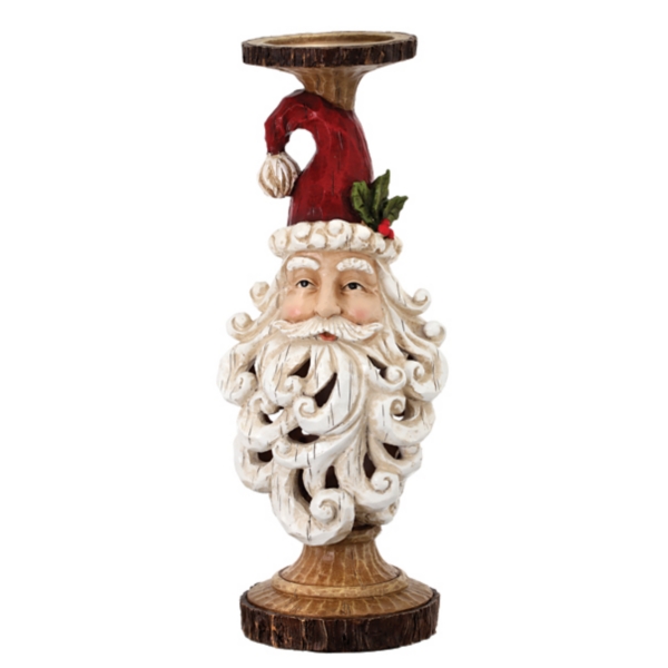 Santa Claus Pillar Candle Holder, 15 in.
