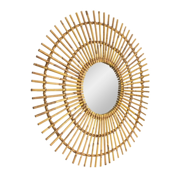 Rattan Sunburst Framed Mirror Kirklands Home