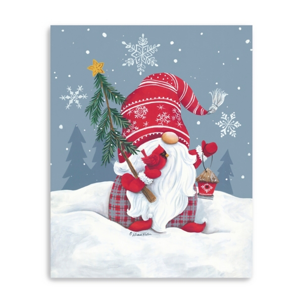 Download Snowy Christmas Gnome Canvas Art Print Kirklands