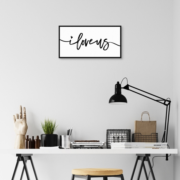 I Love Us Framed Canvas Art Print, 25x13 in.