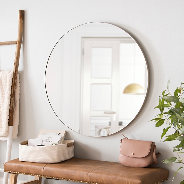 Round Thin Champagne Frame Wall Mirror Kirklands Home