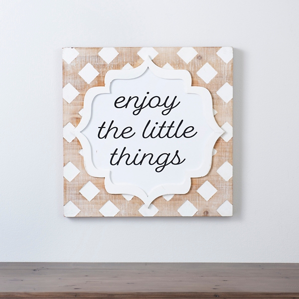 Enjoy The Little Things Quatrefoil Wall Plaque Kirklands