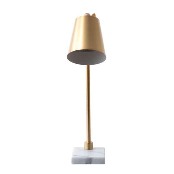 Brass Cone Desk Lamp with Marble Base