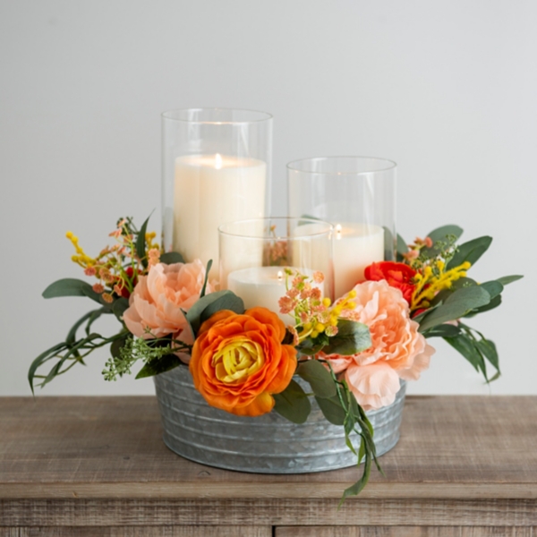 Bright Floral Galvanized Circle Centerpiece Kirklands Home