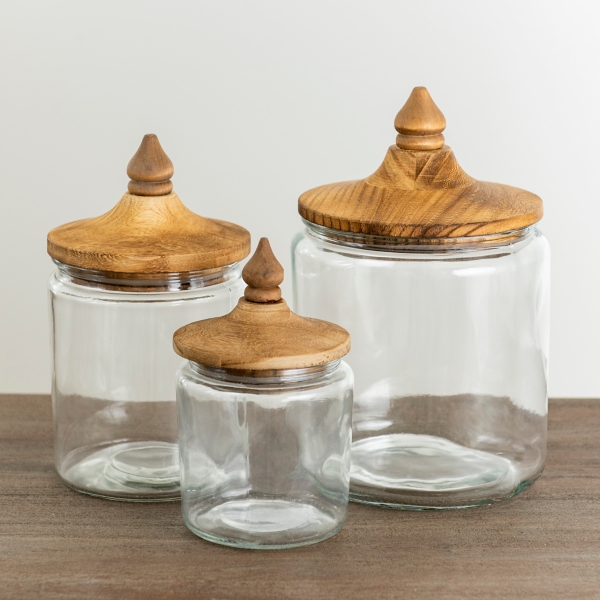 Glass Farmhouse Canisters, Set of 3 Kirklands Home