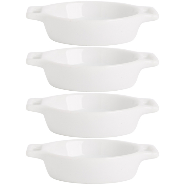 White Ceramic Mini Pans, Set of 4 | Kirklands Home