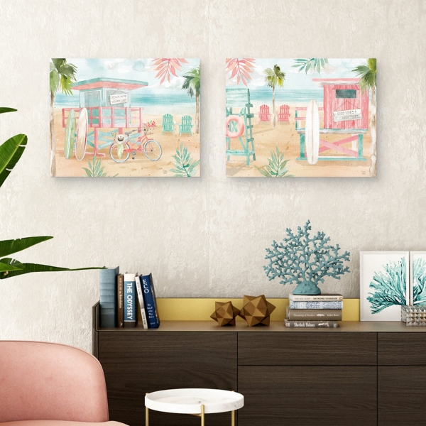 Surfs Up Canvas Art Prints, Set 2