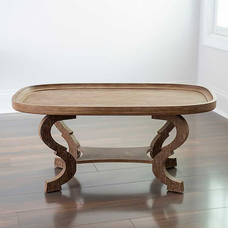 Natural Wooden Parker Coffee Table, Natural Wood Finish Coffee Table