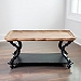 Black and Natural Corina Scalloped Coffee Table
