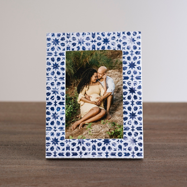 Navy Medallion Lacquered Photo Frame, 4x6 Kirklands Home