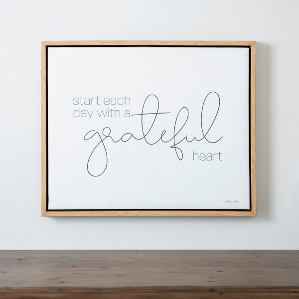 Ashley Start Each Day With A Grateful Heart 30x40 Canvas Wall Art, White