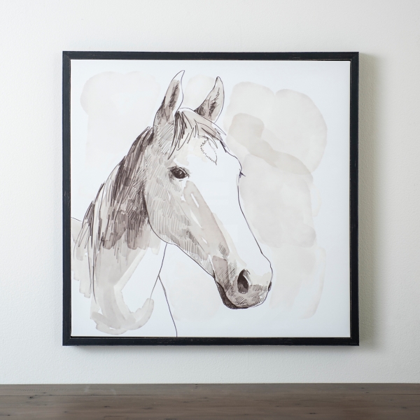 Horse Sketch Framed Canvas Art Print | Kirklands Home