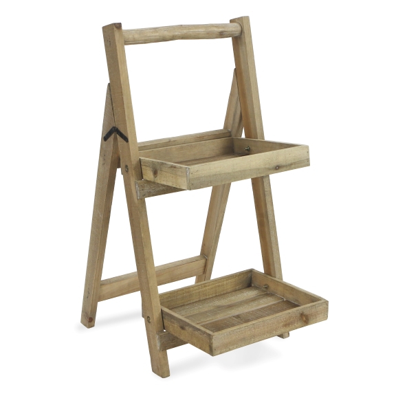 Natural Wood 2Tier Folding Plant Stand, 30 in. Kirklands Home